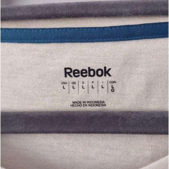 Reebok T-Shirt Top Womens Large Tan Short Sleeve Nah Ma Stay In Bed Casual - Picture 3 of 5